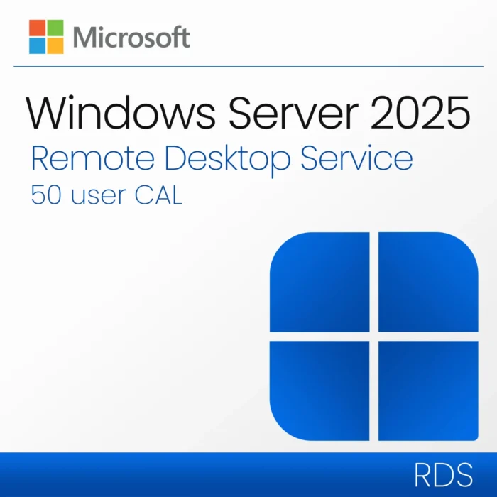 Microsoft Windows Server 2025 RDS User Connections (50) CAL SOFTCOMP