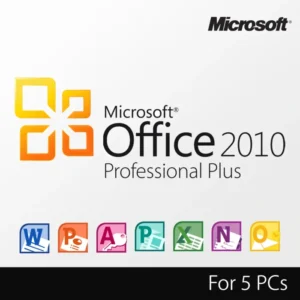Microsoft Office 2010 Professional Plus - Lifetime License For 5 PCs