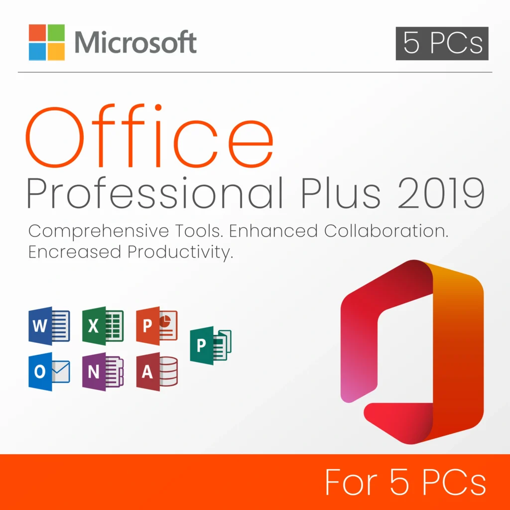 Microsoft Office 2019 Professional Plus For 5 PCs